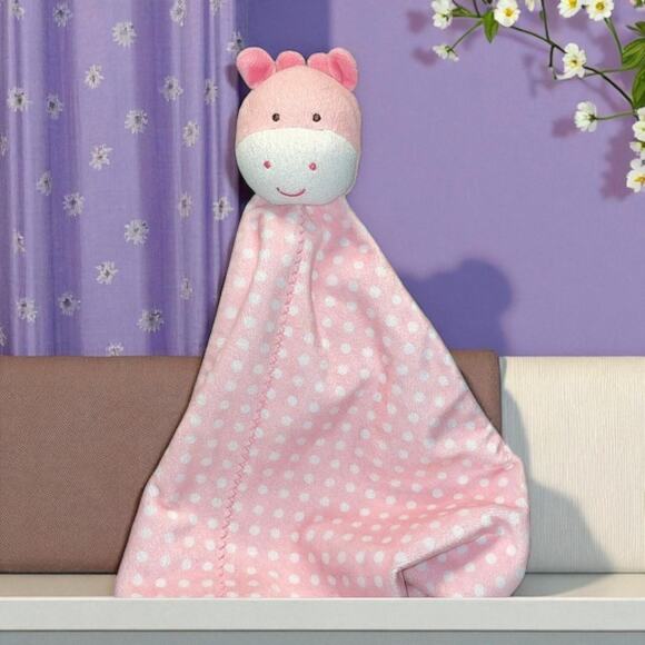 Carters Lovey Plush Giraffe Child of Mine Rattle Baby Security Blanket Pink 13" - Picture 1 of 11